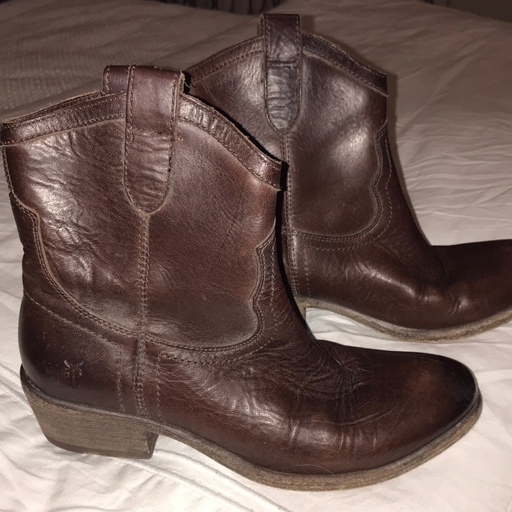 Chocolate Brown Frye Booties - Picture 2 of 3